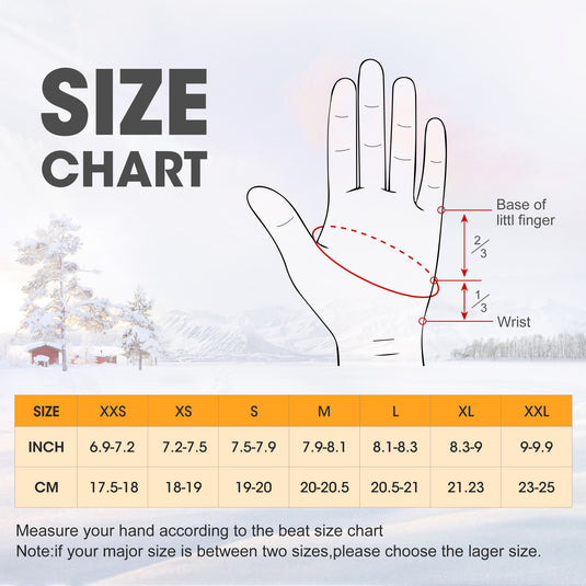 SNOW DEER Heated Ski Mittens for Men & Women – Waterproof Windproof, 3 Heat Levels, Touchscreen for Skiing, Snowboarding & Winter Sports