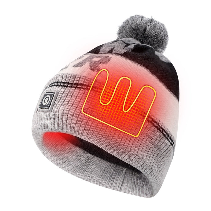 SNOW DEER Battery Heated Beanie Hat,Electric Rechargeable Warm Winter Heated Fleece Cap