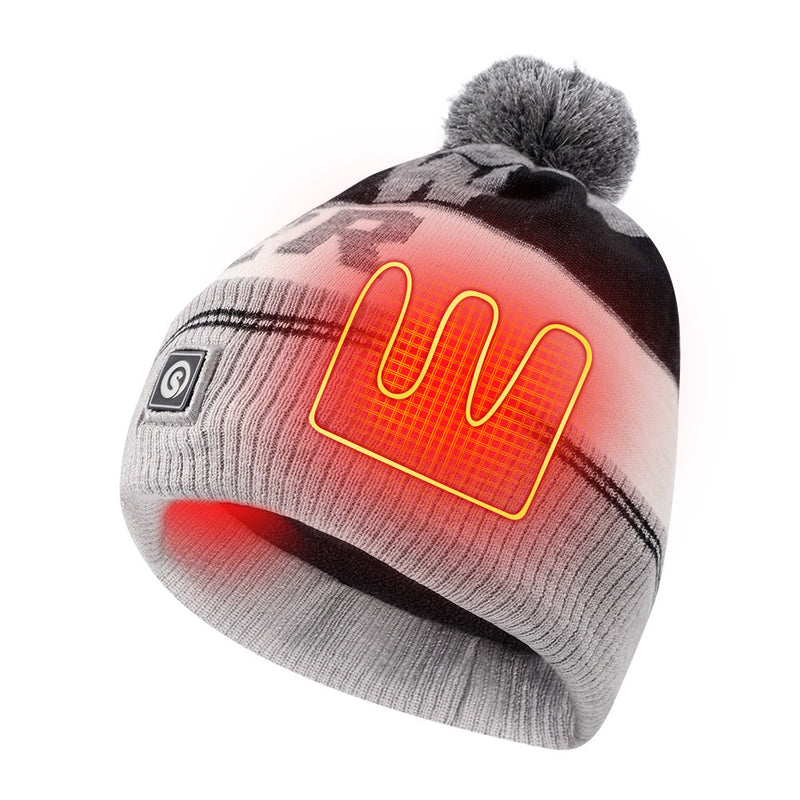 Load image into Gallery viewer, SNOW DEER Battery Heated Beanie Hat,Electric Rechargeable Warm Winter Heated Fleece Cap
