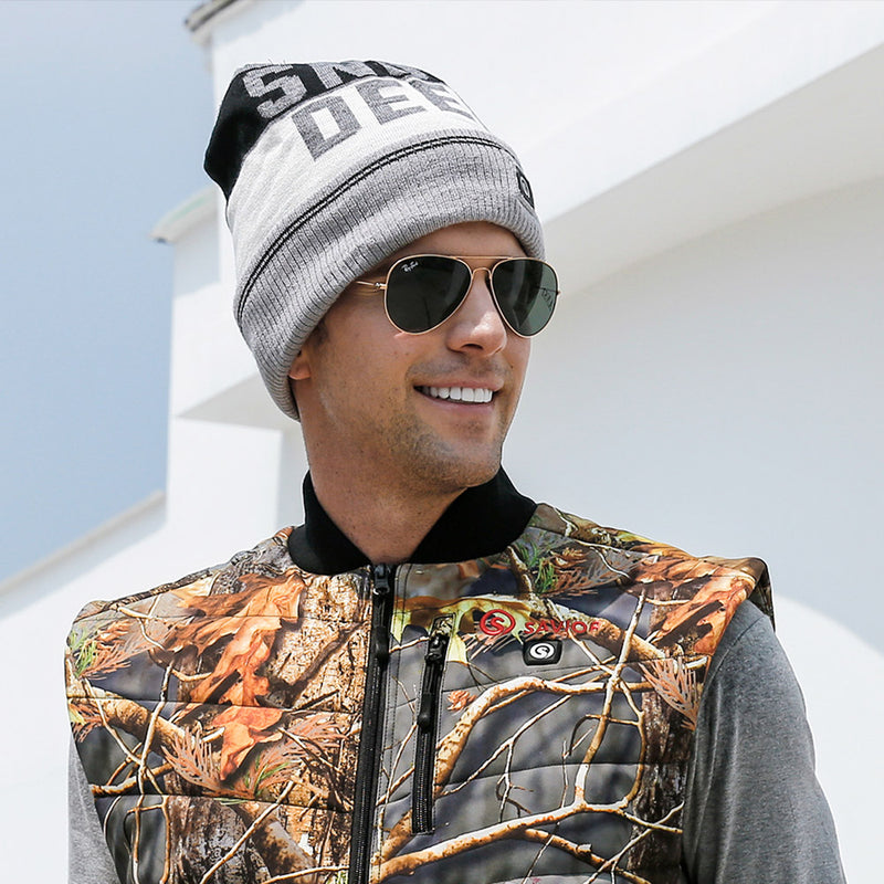 Load image into Gallery viewer, SNOW DEER Battery Heated Beanie Hat,Electric Rechargeable Warm Winter Heated Fleece Cap
