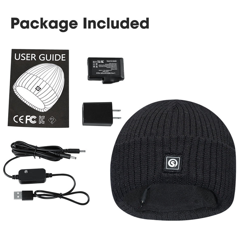 Load image into Gallery viewer, SNOW DEER Battery Heated Beanie Hat,Electric Rechargeable Warm Winter Heated Fleece Cap
