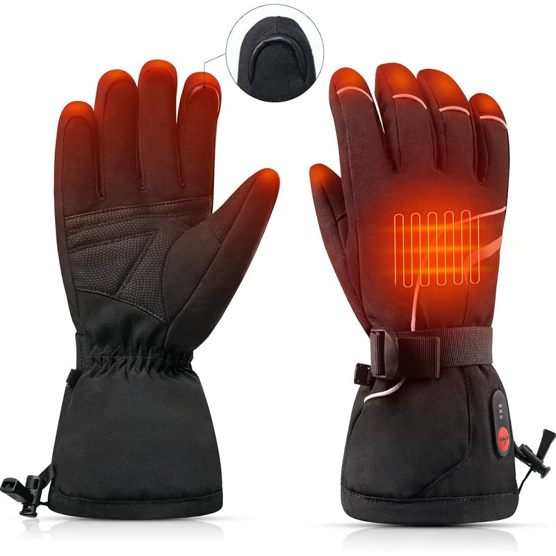 Load image into Gallery viewer, SNOW DEER Heated Gloves for Men Women - Electric Rechargeable Battery Heated Motorcycle Gloves,Winter Waterproof Warm Gloves Skiing Snowmobile Hands Gloves Best Gift
