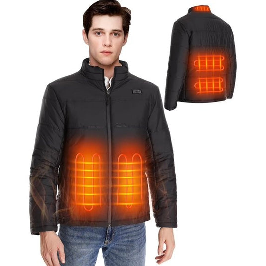 SNOW DEER Heated Jacket for Men with Battery Pack Included - Windproof Heated Coats for Men with Smart Temperature Control