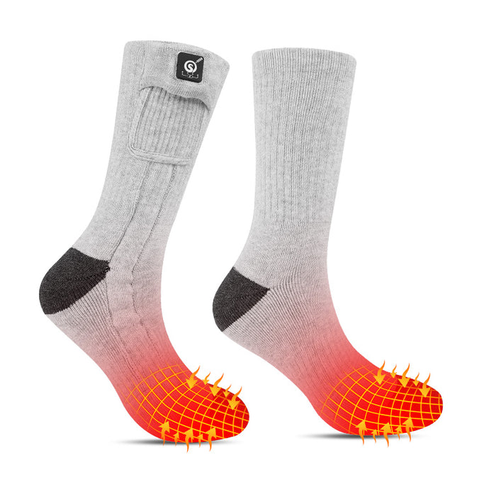 SNOW DEER Heated Socks, Rechargeable Electric Socks with 3 Heat Settings, 10 Hours Heating time Winter Foot Warmers with Large Capacity Batteries for Men/Women