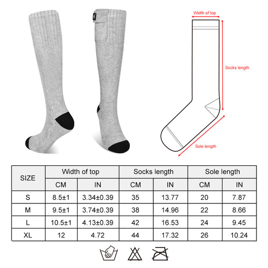 SNOW DEER Upgraded Heated Socks for Skiing, Hiking and Camping - Stay Warm and Comfortable in Cold Weather - Christmas Gift Idea