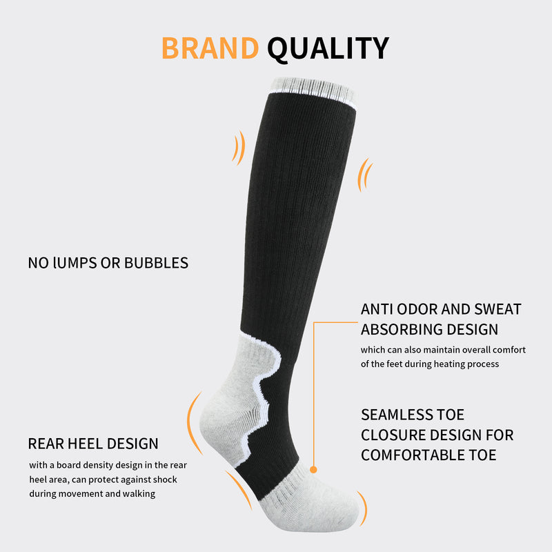 Load image into Gallery viewer, SNOW DEER Heated Socks for Men Women, 2200mAh Rechargeable Electric Heated Socks Foot Warmers 3 Heating Settings Winter Warm Thermo Sock with 2 Battery for Skiing Hiking Camping Running Fishing

