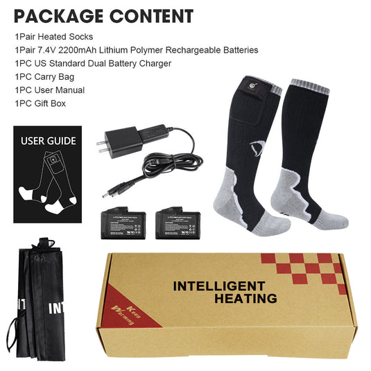 Snow Deer Heat Socks with Rechargeable Battery Winter Outdoor Thermal Cotton Sock
