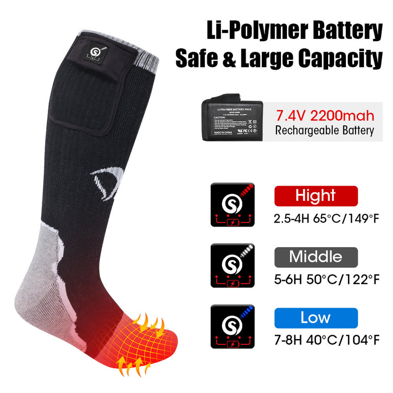 Load image into Gallery viewer, Snow Deer Heat Socks with Rechargeable Battery Winter Outdoor Thermal Cotton Sock
