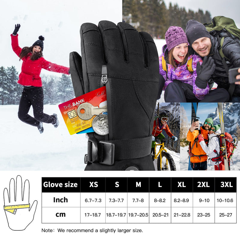 Load image into Gallery viewer, SNOW DEER Heated Gloves for Men &amp; Women – 3 Heat Levels, Waterproof Windproof, Multi-Size for Skiing, Cycling, Hiking &amp; Winter Outdoor Activities

