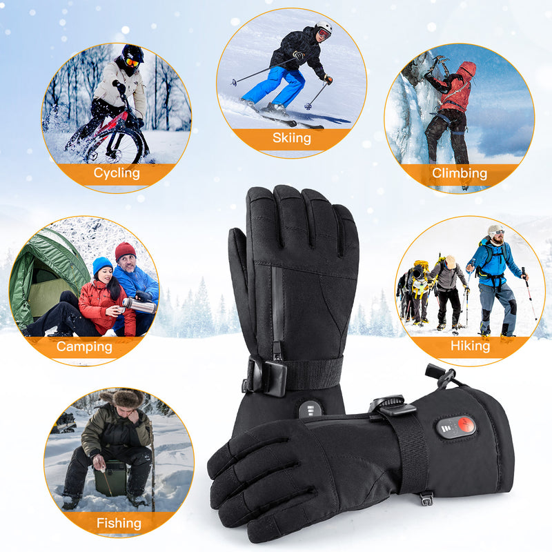 Load image into Gallery viewer, SNOW DEER Heated Gloves for Men &amp; Women – 3 Heat Levels, Waterproof Windproof, Multi-Size for Skiing, Cycling, Hiking &amp; Winter Outdoor Activities
