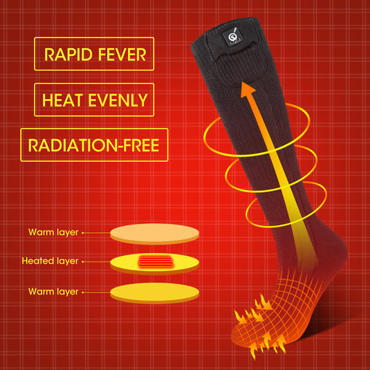 SNOW DEER Men Women Heated Socks For Motorcycle & Cycling