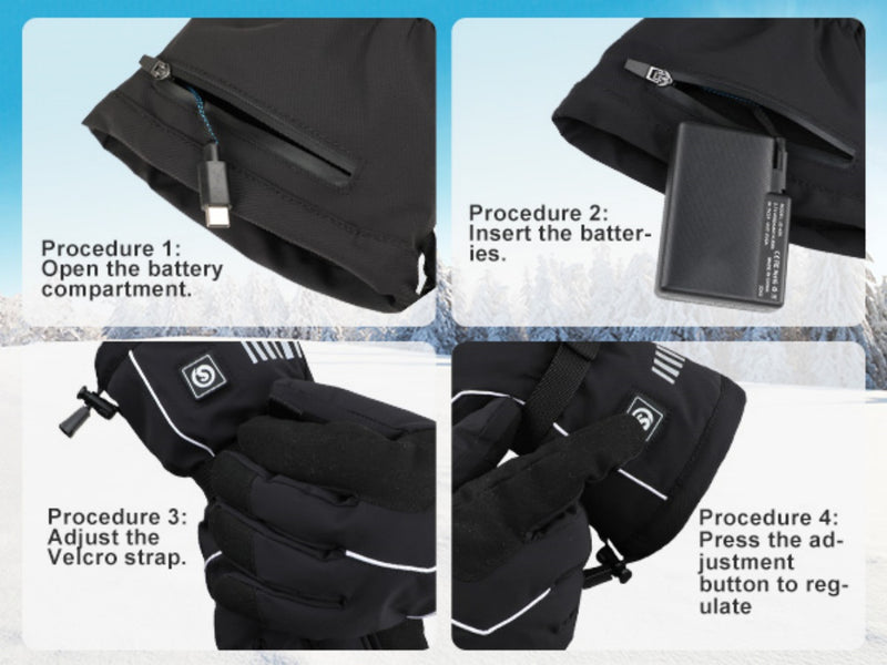 Load image into Gallery viewer, SNOW DEER Rechargeable Heated Gloves for Men &amp; Women | 4400mAh Large Battery | 3-Level Temp Control, Touchscreen &amp; Waterproof | Warm for Skiing, Cycling, Hiking, Winter Outdoor Activities
