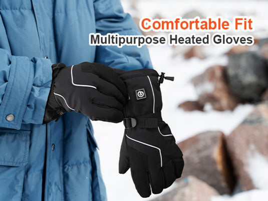 SNOW DEER Rechargeable Heated Gloves for Men & Women | 4400mAh Large Battery | 3-Level Temp Control, Touchscreen & Waterproof | Warm for Skiing, Cycling, Hiking, Winter Outdoor Activities