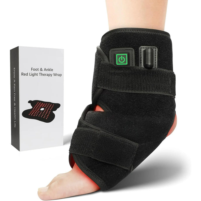 SNOW DEER Red Light Wellness Foot Wrap, 660nm&850nm Near Infrared Light Foot Wrap for Comfort, Rechargeable Red Light Foot Care Pad