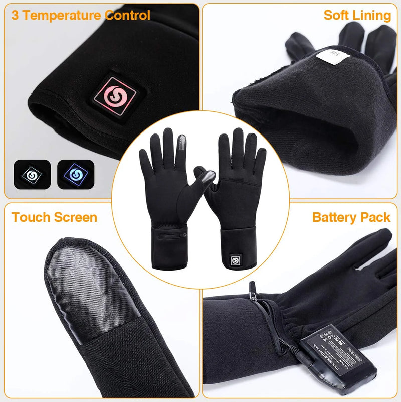 Load image into Gallery viewer, Snow Deer Heated Gloves Mittens for Men Women Supreme Feel Rechargeable Electric Battery Ski Snowboarding Hiking Cycling Hunting Gloves Hand Warmer Gift Idea
