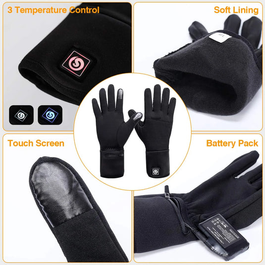 Snow Deer Heated Gloves Mittens for Men Women Supreme Feel Rechargeable Electric Battery Ski Snowboarding Hiking Cycling Hunting Gloves Hand Warmer Gift Idea