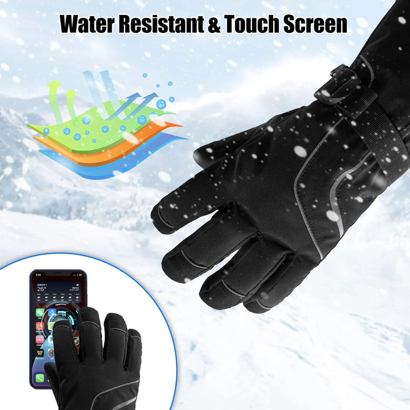 Load image into Gallery viewer, SNOW DEER Heated Gloves for Men Women - Electric Rechargeable Battery Heated Motorcycle Gloves,Winter Waterproof Warm Gloves Skiing Snowmobile Hands Gloves Best Gift

