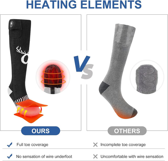 SNOW DEER Heated Socks for Men Women, App Control Rechargeable Electric Heating Warm Sock