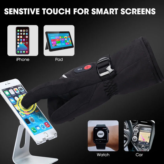 Snow Deer Gloves for Men Women, Rechargeable Electric Heated Gloves ,Heated Skiing Gloves and Snowboarding Gloves