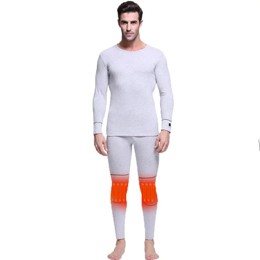 SNOW DEER Men's Heated Thermal Underwear Set - Rechargeable, 3 Heat Settings, Winter Warmth for Outdoor & Indoor