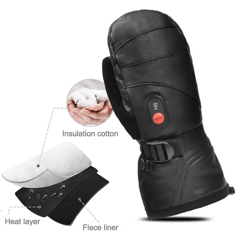Load image into Gallery viewer, Snow Deer 7.4V Battery Heated  Leather Mittens
