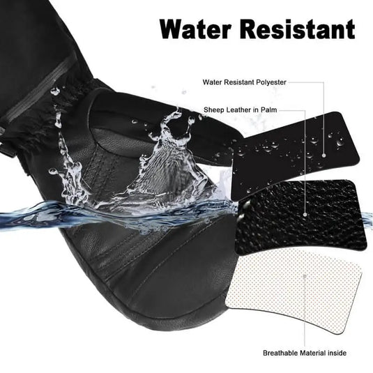 Snow Deer 7.4V Battery Heated  Leather Mittens