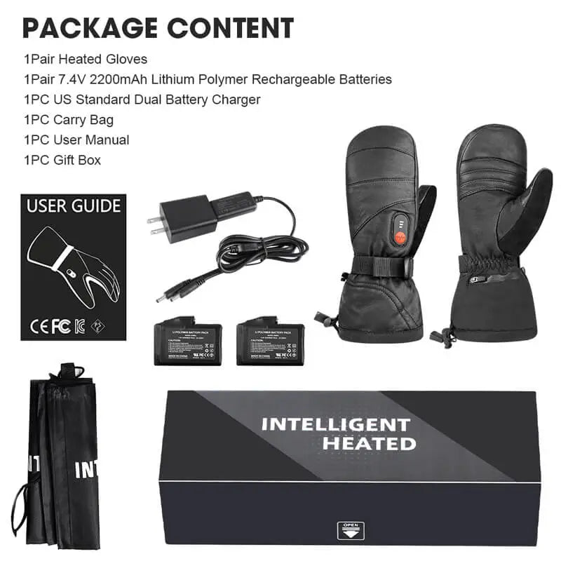 Load image into Gallery viewer, Snow Deer 7.4V Battery Heated  Leather Mittens
